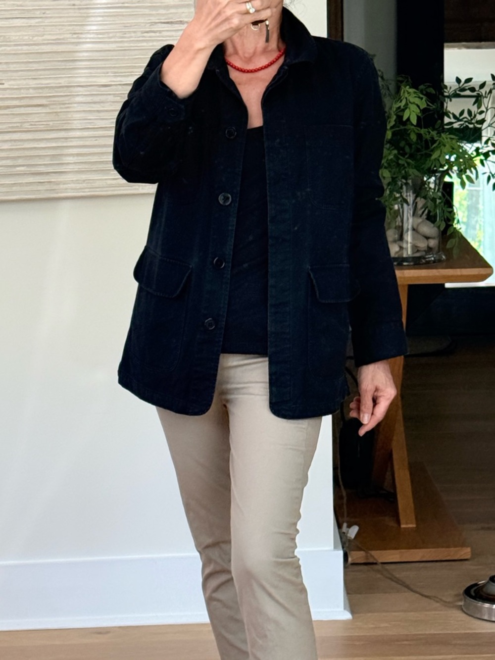 Jenni Kayne Black Utility Jacket with Patch Pockets size XS